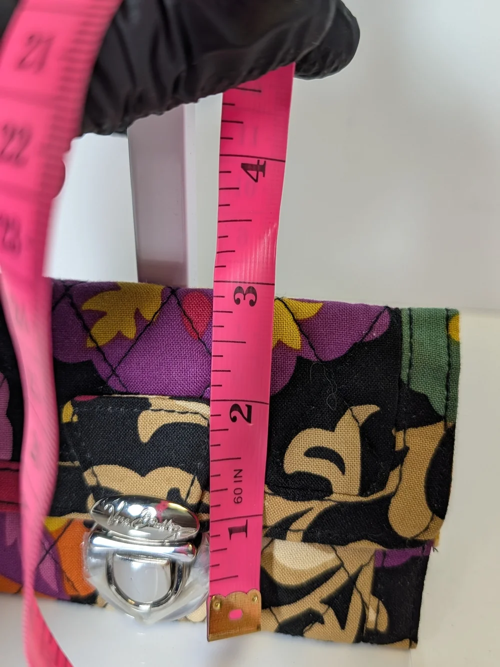 Vera Bradley Quilted Floral Wallet in Black, Purple, Yellow & Green - Picture 8 of 8